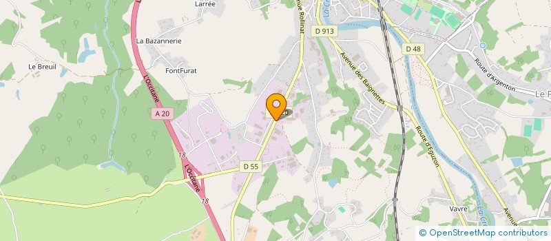 localisation de l'entreprise A. GUILLEMET ET FILS à ARGENTON-SUR-CREUSE