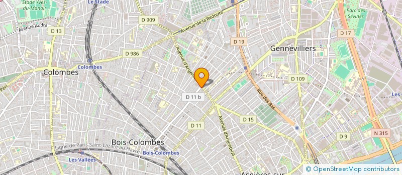 localisation de l'entreprise A.H. BAT à BOIS-COLOMBES