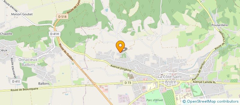 localisation de l'entreprise A & H INVEST  LA COTE-SAINT-ANDRE