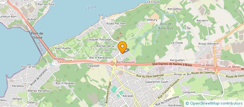 localisation de l'entreprise A H ONE  PLOUGASTEL-DAOULAS