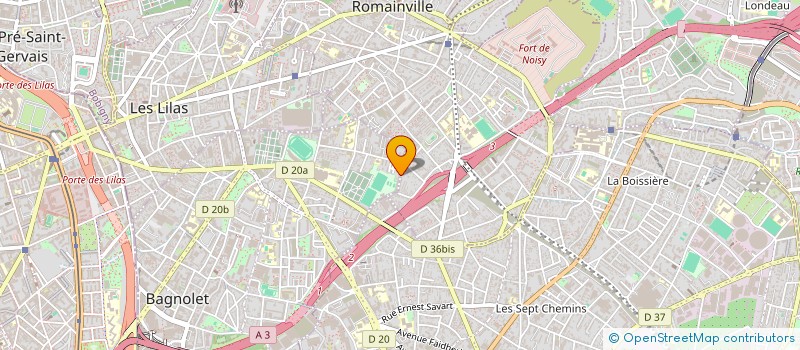 localisation de l'entreprise A.H.S  BAGNOLET