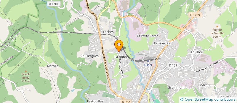 localisation de l'entreprise A.I.L.E à USSEL