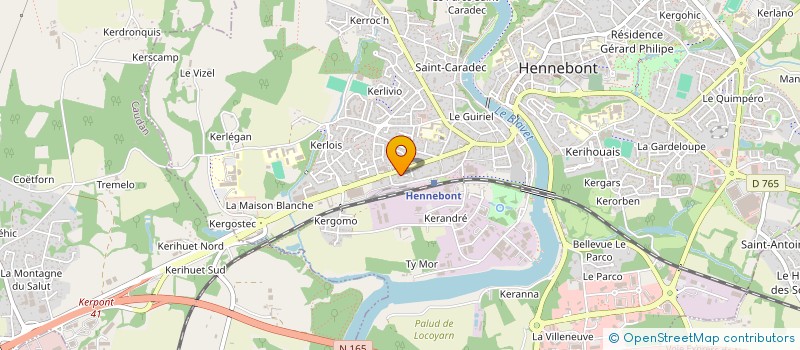 localisation de l'entreprise A.I.L.E.S.  ASSOCIATION D'INSERTION PAR LE LOGEMENT, L'ECOUTE ET LA SOLIDARITE  HENNEBONT