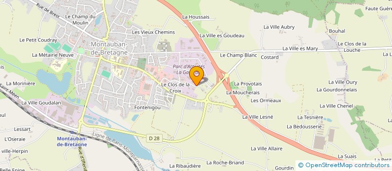 localisation de l'entreprise A.I.R. DESIGN à MONTAUBAN-DE-BRETAGNE
