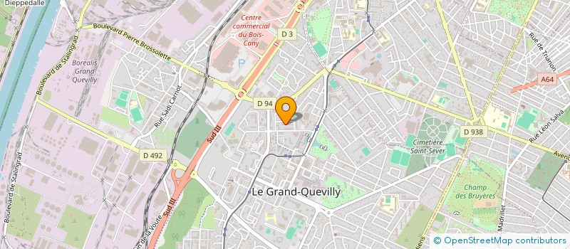 localisation de l'entreprise A.I.V.S. OBJECTIF LOGEMENT  LE GRAND-QUEVILLY