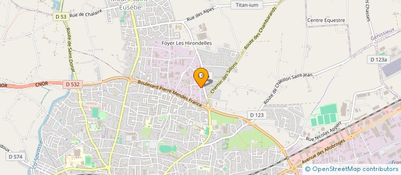 localisation de l'entreprise A.J.C.  MOURS-SAINT-EUSEBE