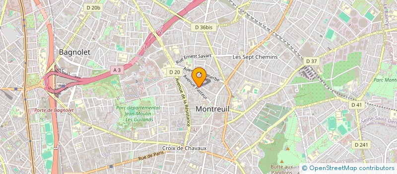 localisation de l'entreprise A.J.C. DISTRIBUTION à MONTREUIL