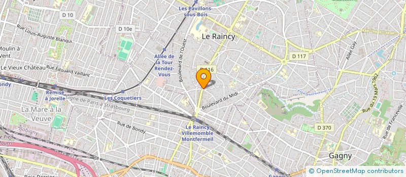 localisation de l'entreprise A.J.C. IMMOBILIER à LE RAINCY