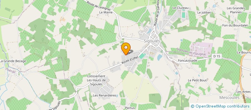 localisation de l'entreprise A.J. IMMOBILIER  SIGOULES-ET-FLAUGEAC