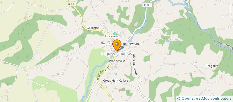localisation de l'entreprise A.J.L.P. ASSOCIATION DES JEUNES DE LOGUIVY-PLOUGRAS  LOGUIVY-PLOUGRAS