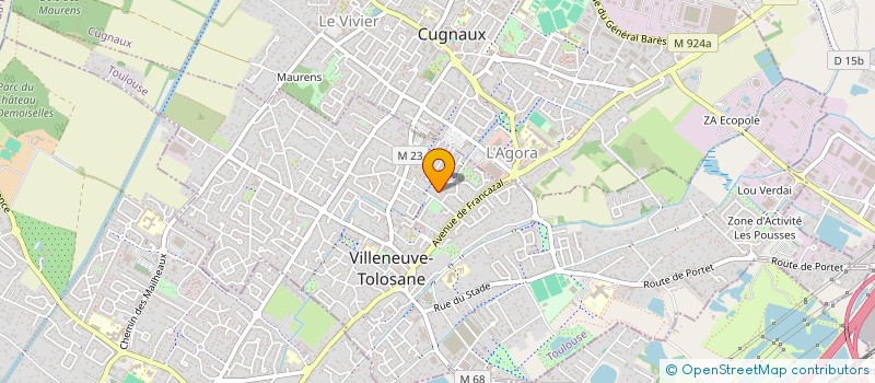 localisation de l'entreprise A.J.M.  CUGNAUX