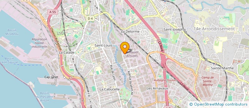 localisation de l'entreprise A.J.M. SERVICES  MARSEILLE