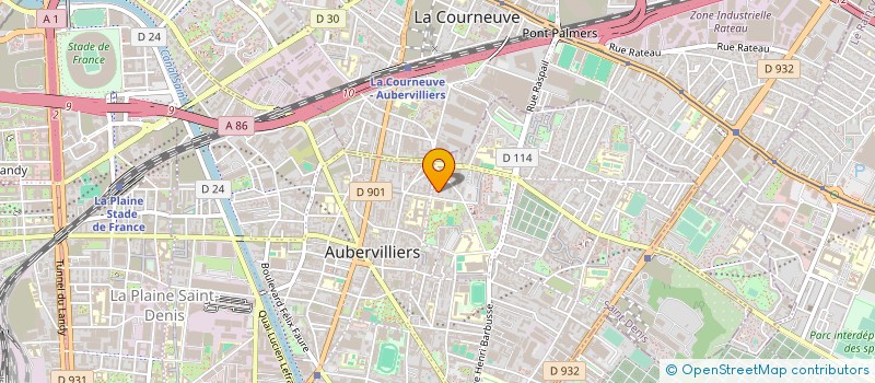 localisation de l'entreprise A.J.M. TRANS à AUBERVILLIERS