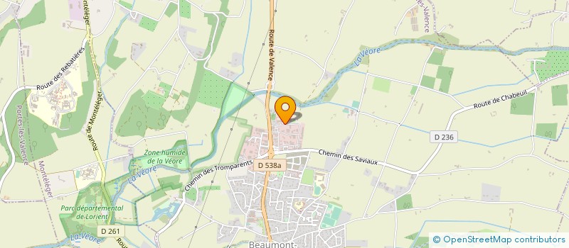 localisation de l'entreprise A.J. SERPEGINI COUVERTURE, ZINGUERIE  BEAUMONT-LES-VALENCE