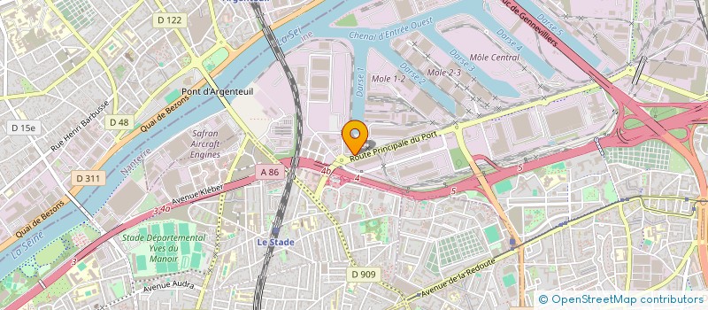 localisation de l'entreprise A.J.T TOURS à GENNEVILLIERS