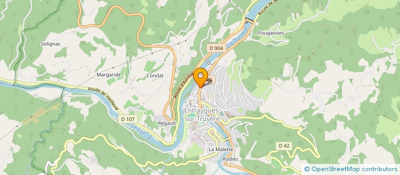 localisation de l'entreprise A L'ABRI DU CLOCHER  ENTRAYGUES-SUR-TRUYERE