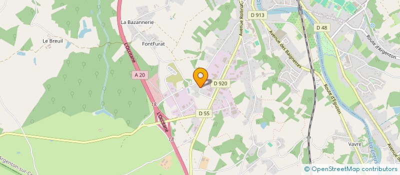 localisation de l'entreprise A.L.D.  ARGENTON-SUR-CREUSE