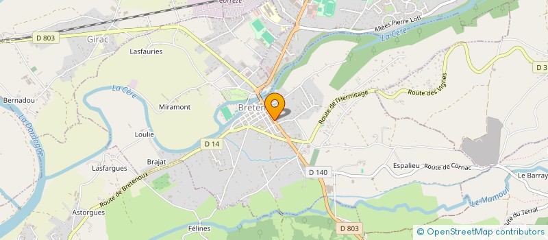 localisation de l'entreprise A L'HABIT DU PRO  BRETENOUX