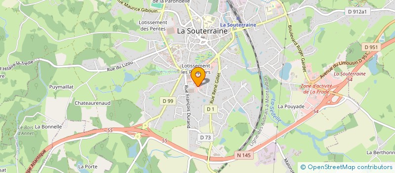 localisation de l'entreprise A L HAIR DU TEMPS à LA SOUTERRAINE