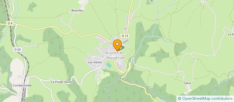 localisation de l'entreprise A L'OMBRE DU POMMIER à RUYNES-EN-MARGERIDE