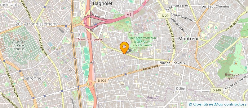 localisation de l'entreprise A L'UNIVERS NEON à BAGNOLET