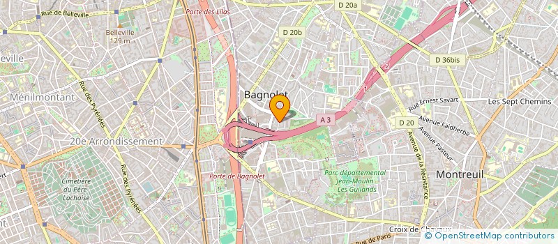 localisation de l'entreprise A.L. VTC à BAGNOLET