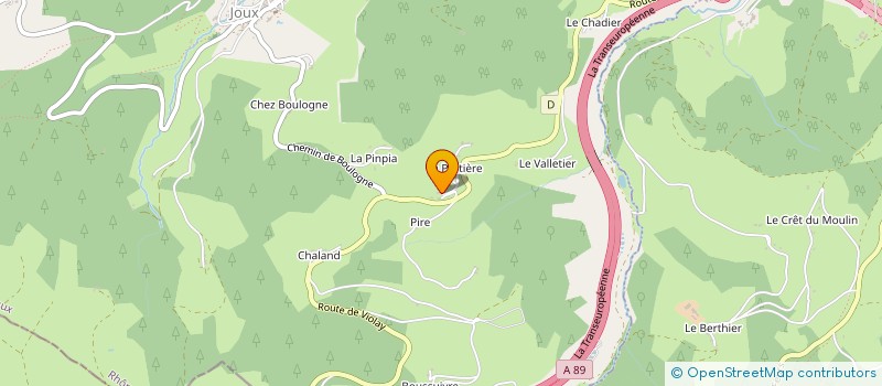 localisation de l'entreprise A.LAFAY CHARPENTE  JOUX