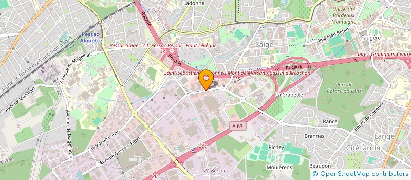 localisation de l'entreprise A'LATICA à PESSAC