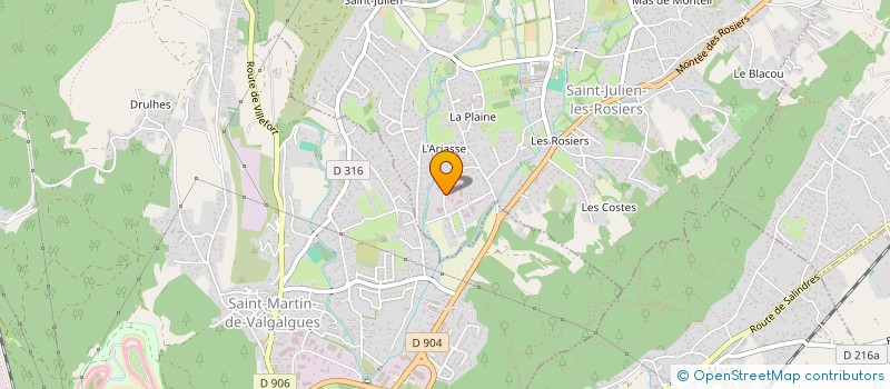 localisation de l'entreprise A-LIGNE DIFFUSION  SAINT-JULIEN-LES-ROSIERS