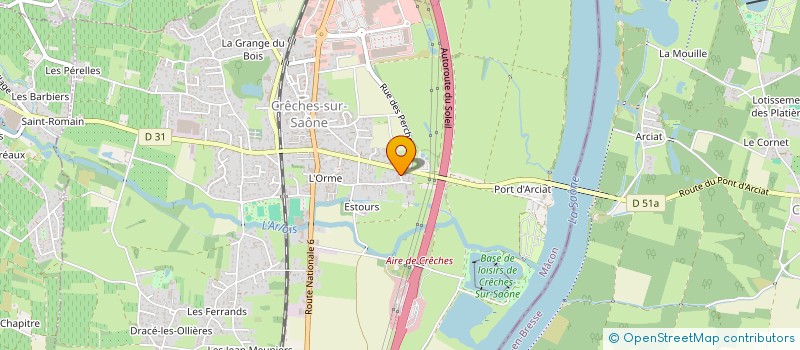 localisation de l'entreprise A M 3 S  CRECHES-SUR-SAONE