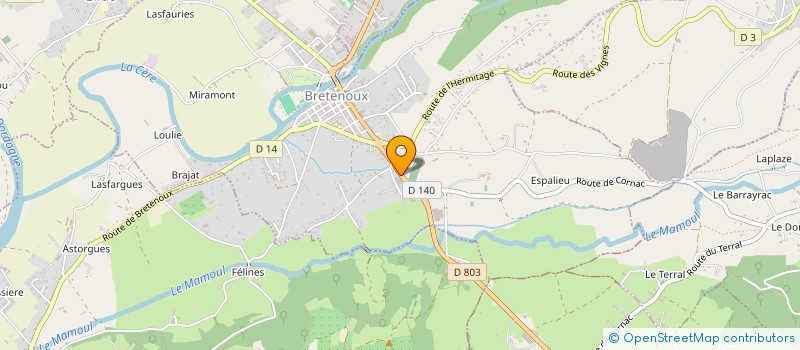 localisation de l'entreprise A & M CARVALHO CONSTRUCTION  BRETENOUX