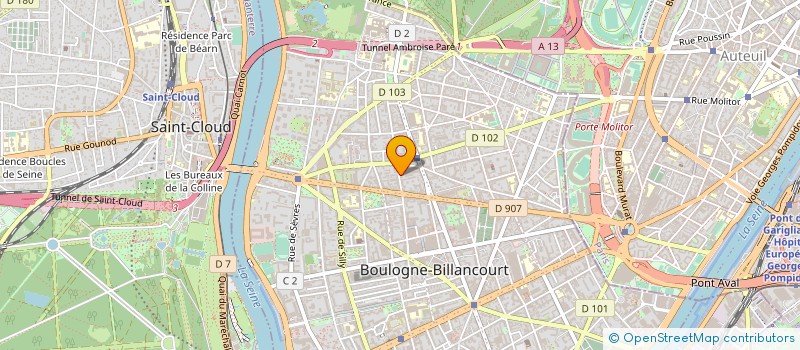 localisation de l'entreprise A.M.D. à BOULOGNE-BILLANCOURT
