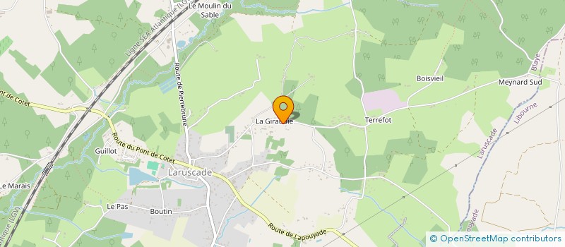 localisation de l'entreprise A.M.E. ENERGY'S  LARUSCADE