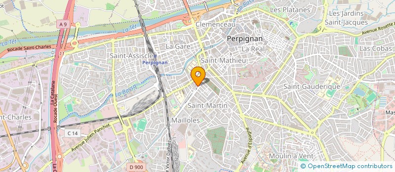 localisation de l'entreprise A.M.G.  PERPIGNAN