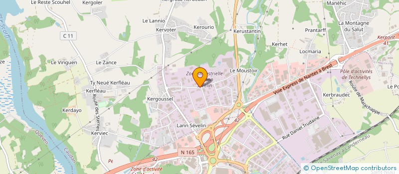 localisation de l'entreprise A.M.G. à CAUDAN