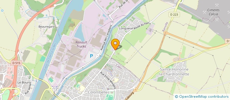 localisation de l'entreprise A.M.H. NORMANDIE  RANVILLE