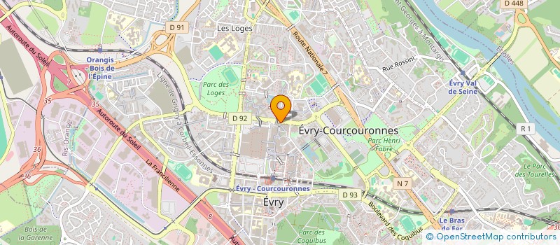 localisation de l'entreprise A.M.J. à EVRY-COURCOURONNES