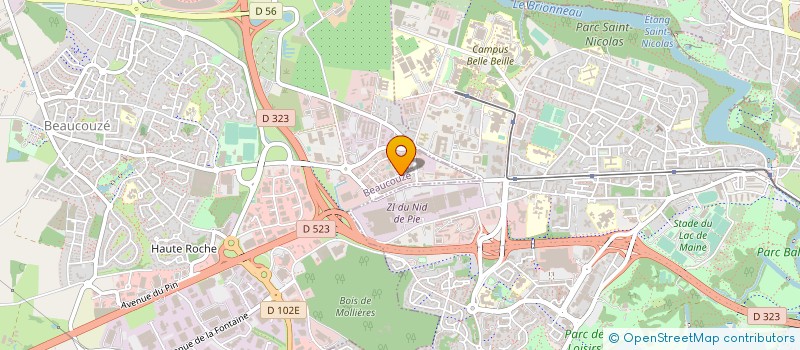 localisation de l'entreprise A.M.J. FORMATION  BEAUCOUZE