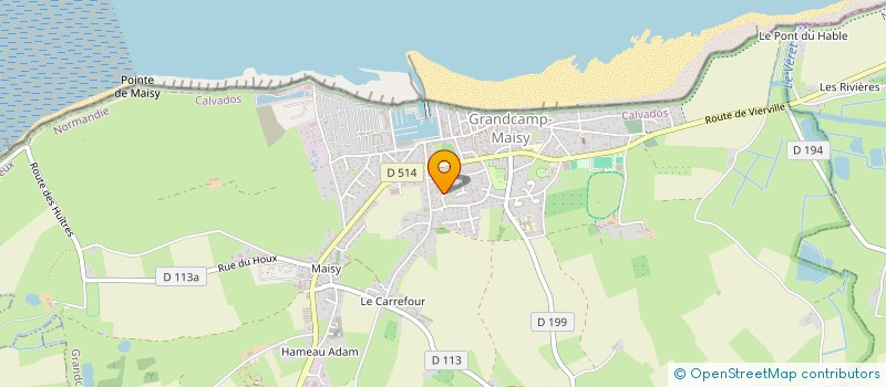 localisation de l'entreprise A.M.J.L.D.S.  GRANDCAMP-MAISY