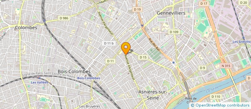 localisation de l'entreprise A.M.J. SERVICES à ASNIERES-SUR-SEINE