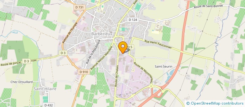 localisation de l'entreprise A-M-L COACHING  BARBEZIEUX SAINT HILAIRE