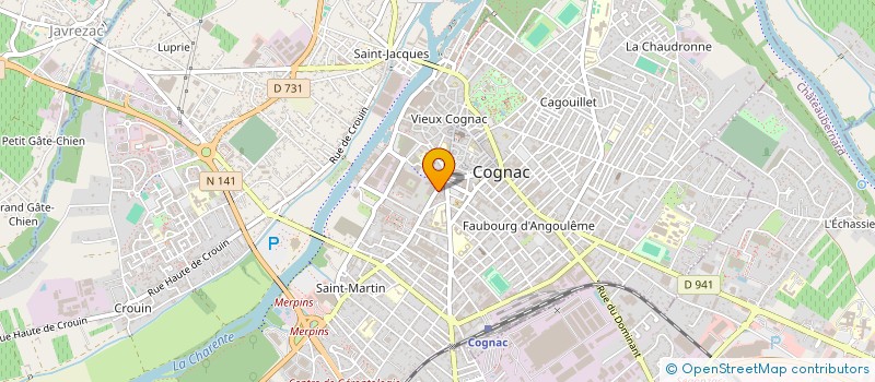 localisation de l'entreprise A.M.L. POMPES FUNEBRES CHARENTAISE à COGNAC