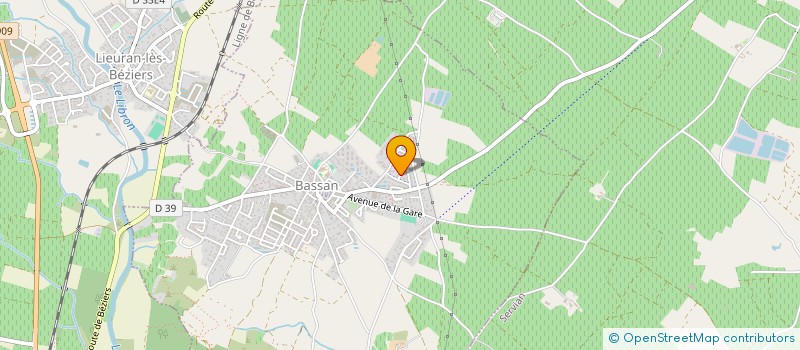 localisation de l'entreprise A.M. PISCINES 34  LIEURAN-LES-BEZIERS