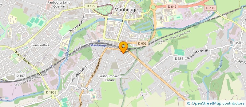 localisation de l'entreprise A.M.S.  MAUBEUGE