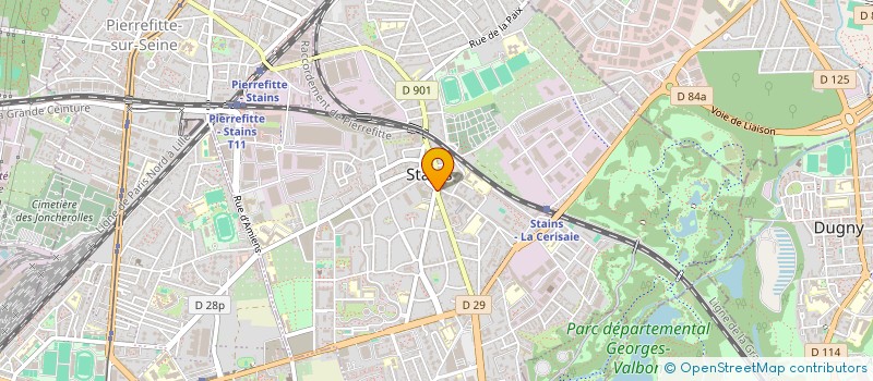 localisation de l'entreprise A.M.S. à STAINS