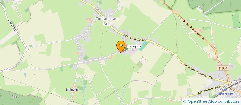 localisation de l'entreprise A.M.S TOITURES à FONTAINE-AU-BOIS