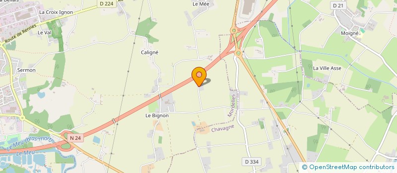 localisation de l'entreprise A.M.SERVICES à MORDELLES