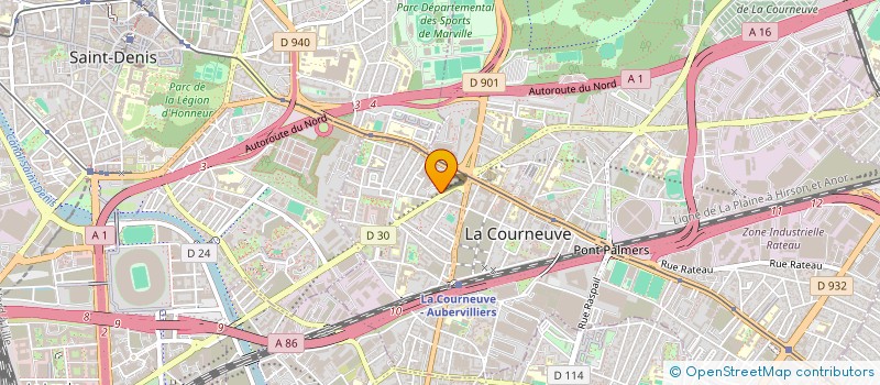 localisation de l'entreprise A.M.T HOLDING à LA COURNEUVE