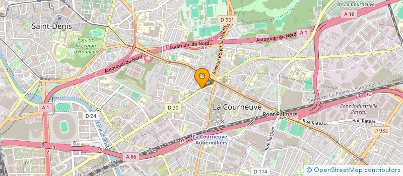 localisation de l'entreprise A.M.T METAUX  LA COURNEUVE