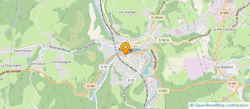 localisation de l'entreprise A MON SEUL DESIR à AUBUSSON